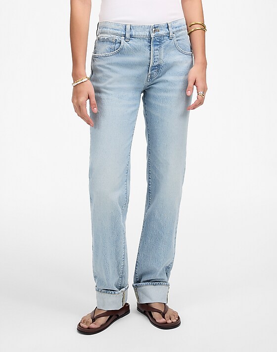 Madewell The Tall Dean Easy Straight Jean In Foster Wash Foster Wash