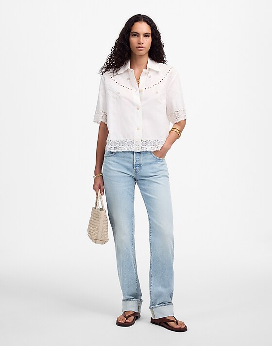 madewell The Tall Dean Easy Straight Jean in Foster Wash foster wash