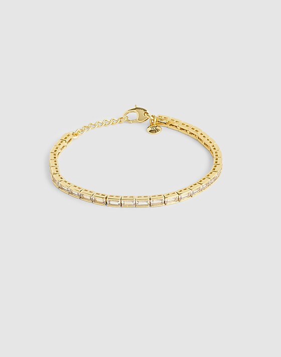 madewell The Tennis Collection Baguette Crystal Bracelet pale gold