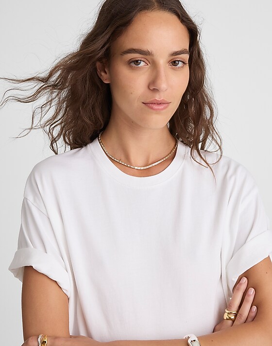 Madewell The Tennis Collection Baguette Crystal Necklace Pale Gold