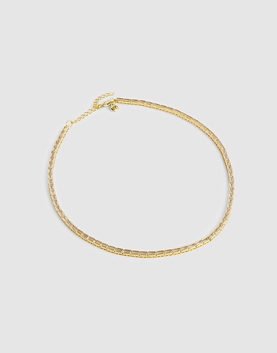 Madewell The Tennis Collection Baguette Crystal Necklace Pale Gold