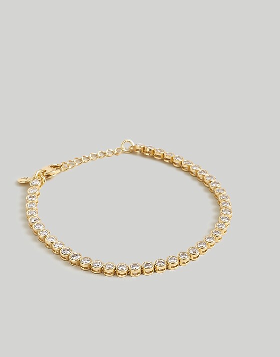 madewell The Tennis Collection Bezel Set Crystal Bracelet pale gold