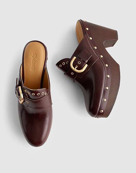 Madewell The Wes Buckle-Strap Clog Stained Rosewood