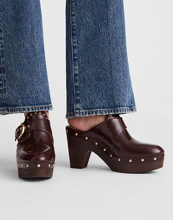 Madewell The Wes Buckle-Strap Clog Stained Rosewood