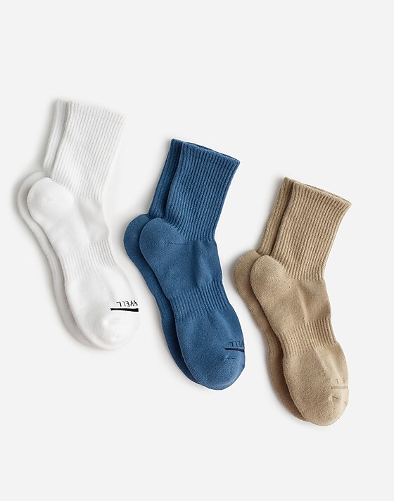 madewell Three-Pack MWL Cloudlift Quarter Socks white