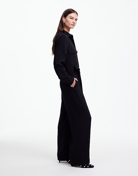 Madewell Tie-Waist Straight-Leg Jumpsuit True Black
