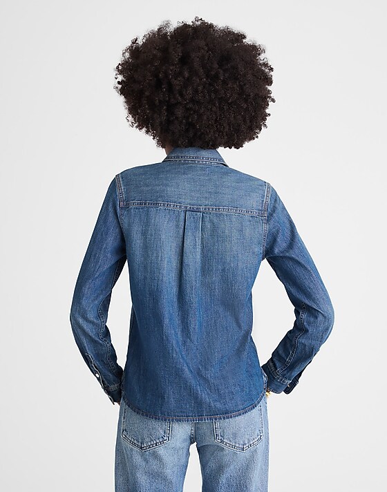 Madewell Tuckable Denim Shirt In Greendale Wash Greendale Wash