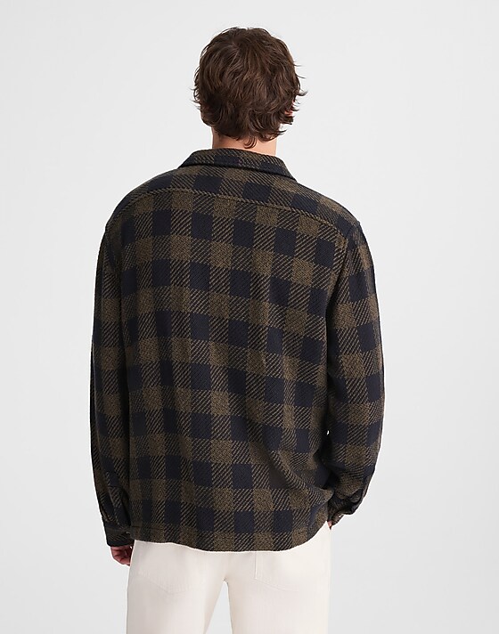 Madewell Twill Shirt-Jacket In Broken Plaid Gradient Plaid