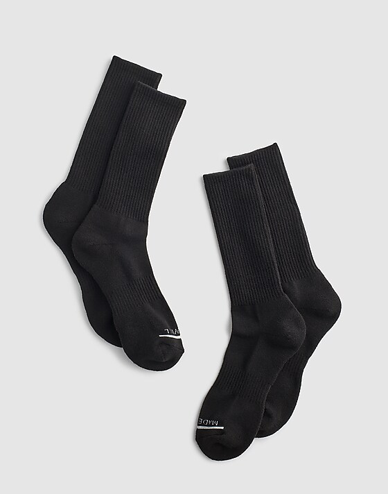 madewell Two-Pack MWL Cloudlift Crew Socks jet black