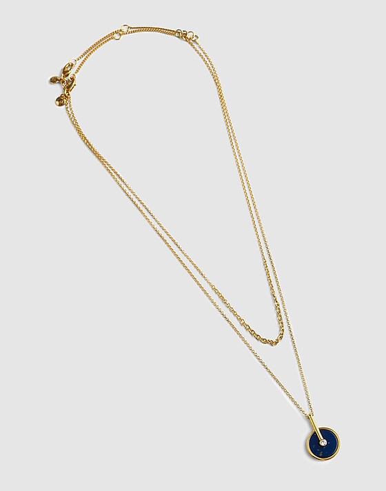 Madewell Two-Pack Stone Inlay Coin Necklace Set Antique Gold