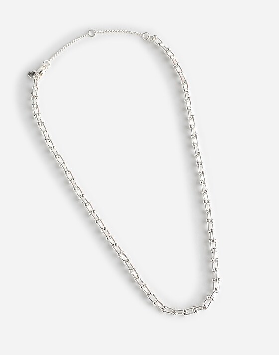 Madewell U-Link Chain Choker Necklace Polished Silver