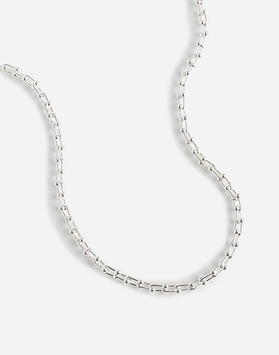 madewell U-Link Chain Choker Necklace polished silver