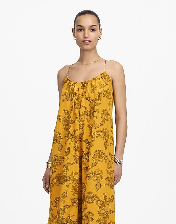 Madewell U-Neck Crossback Maxi Dress In Paisley Pollen