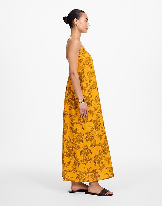 Madewell U-Neck Crossback Maxi Dress In Paisley Pollen