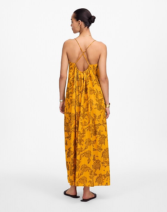 Madewell U-Neck Crossback Maxi Dress In Paisley Pollen