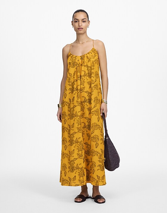 madewell U-Neck Crossback Maxi Dress in Paisley pollen