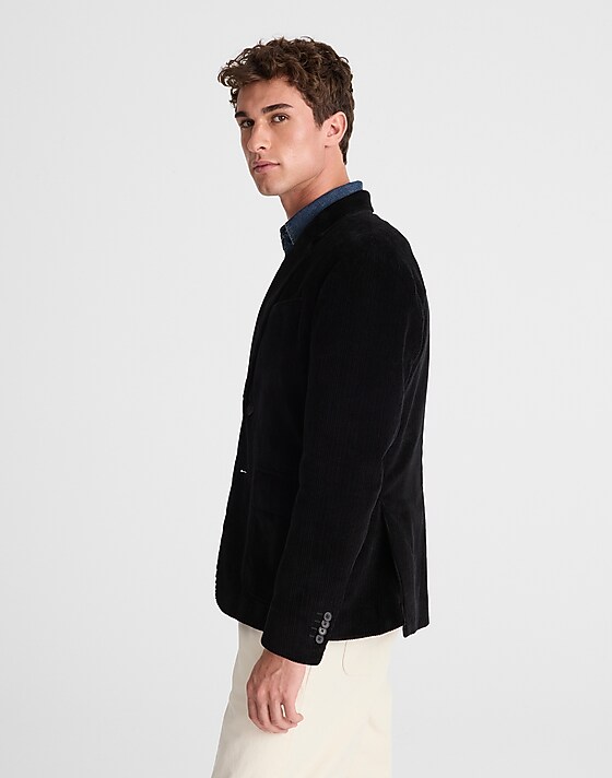 Madewell Unstructured Blazer In Corduroy Washed Black