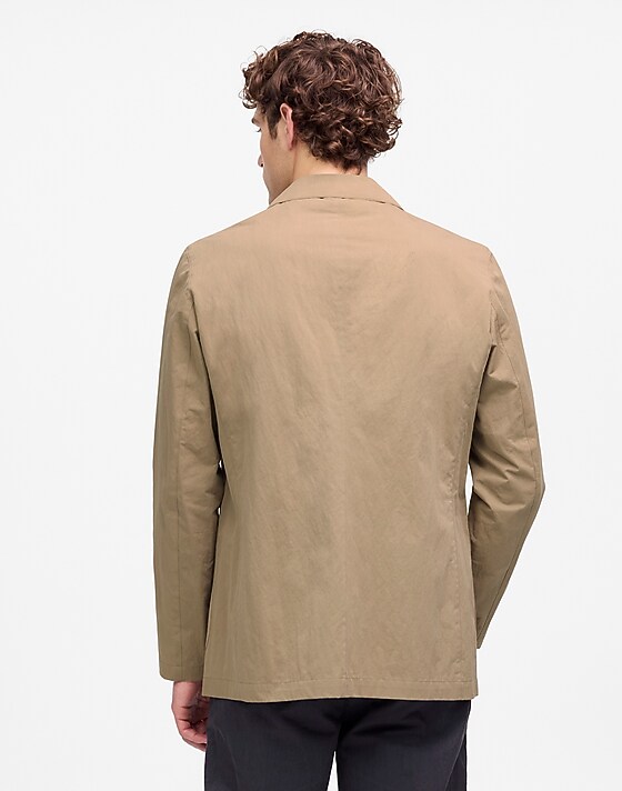 Madewell Unstructured Three-Button Blazer In Cotton Blend Desert Taupe