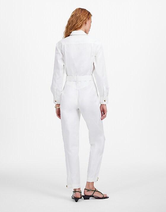 Madewell Utility Coverall Straight-Leg Jumpsuit White