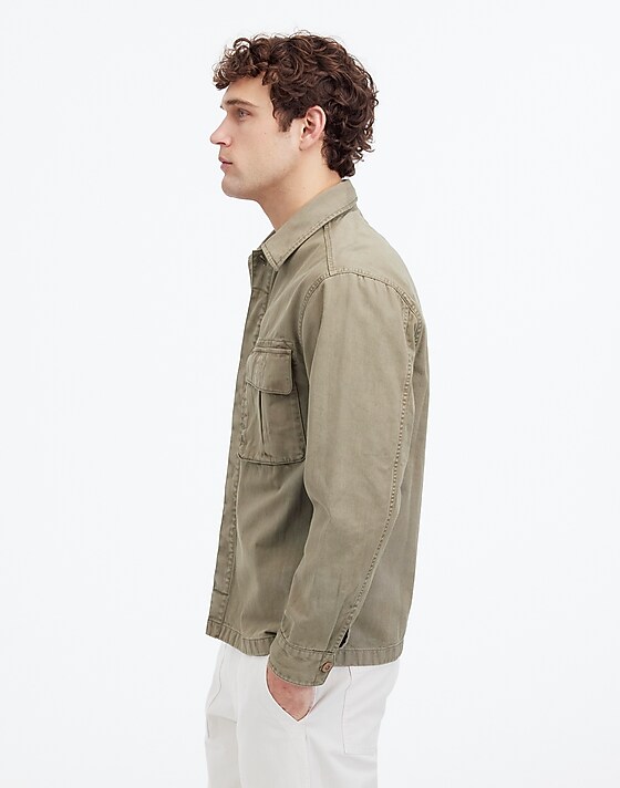 Madewell Utility Jacket In Garment-Dyed Cotton Twill Faded Fatigue