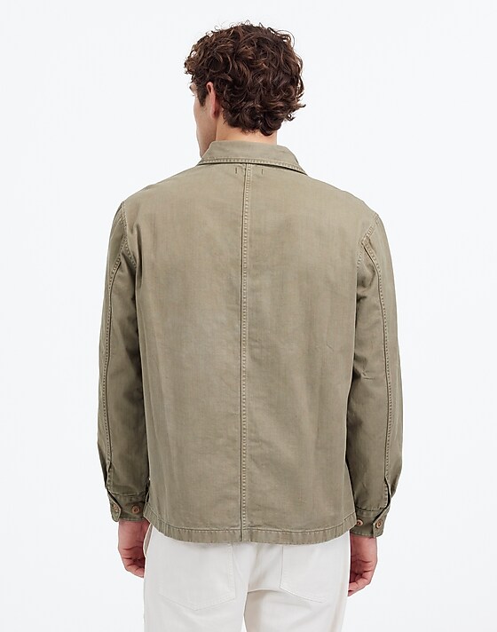 Madewell Utility Jacket In Garment-Dyed Cotton Twill Faded Fatigue