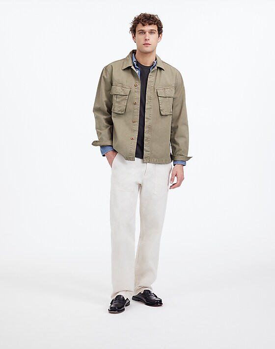 madewell Utility Jacket in Garment-Dyed Cotton Twill faded fatigue