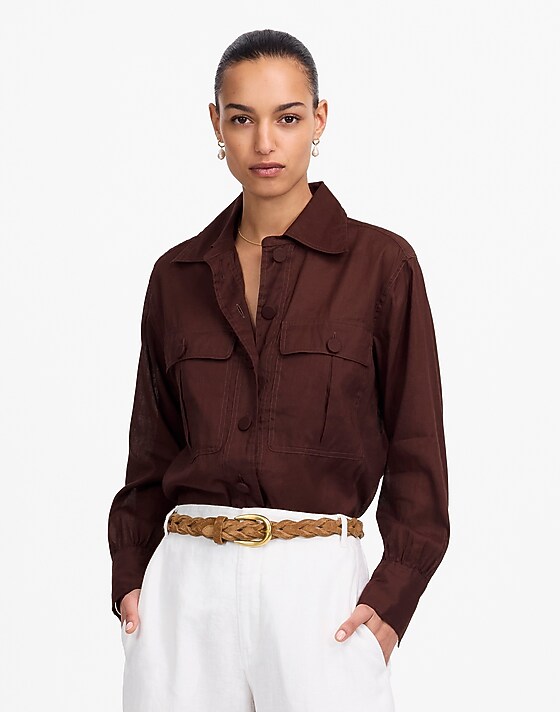 Madewell Utility-Pocket Button-Up Shirt Chocolate Raisin