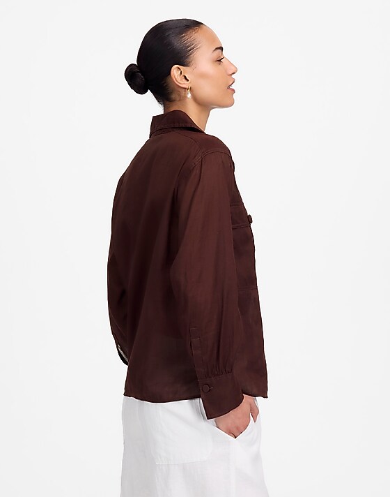 Madewell Utility-Pocket Button-Up Shirt Chocolate Raisin