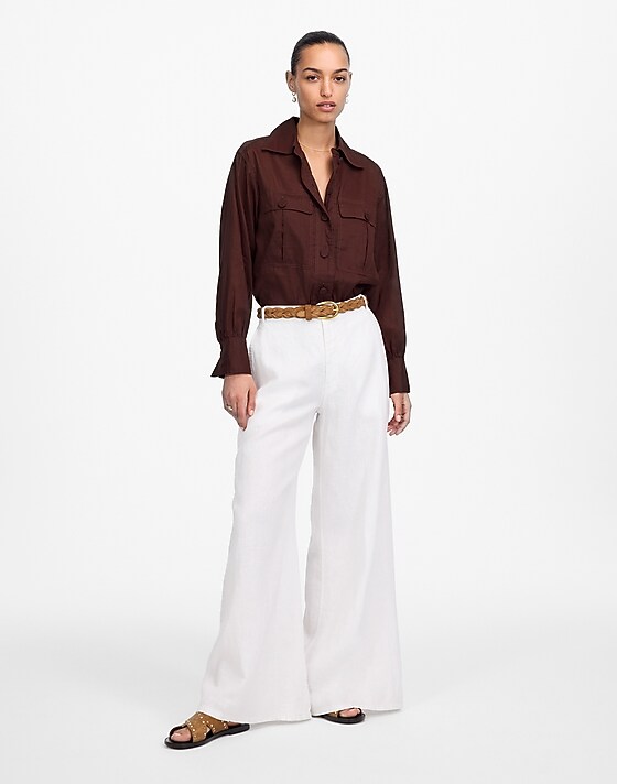 madewell Utility-Pocket Button-Up Shirt chocolate raisin