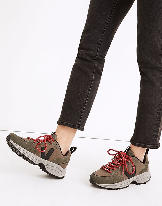 Madewell Veja™ Suede Venturi Sneakers In Oxford Grey Kaki Black