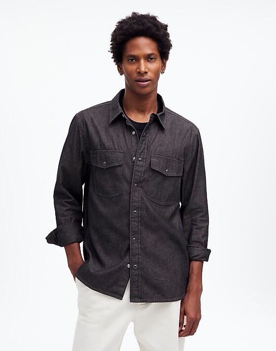 madewell Western Easy Shirt in Chambray kennedale wash