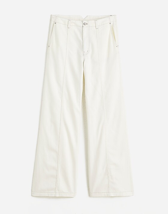 Madewell Wide-Sweep Trousers: Airy Denim Edition Tile White