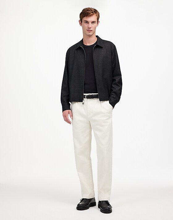 madewell Wool Zip-Front Jacket in Italian Fabric microcheck