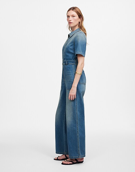 Madewell Zip-Front Denim Coveralls In Robertson Wash Robertson Wash
