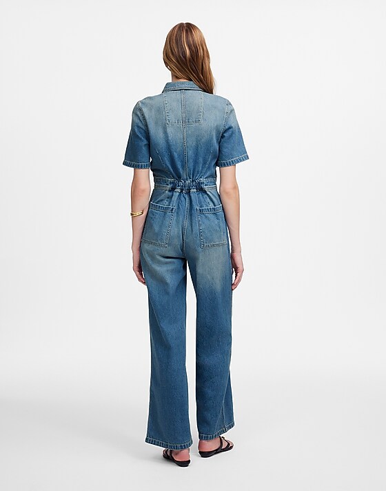 Madewell Zip-Front Denim Coveralls In Robertson Wash Robertson Wash