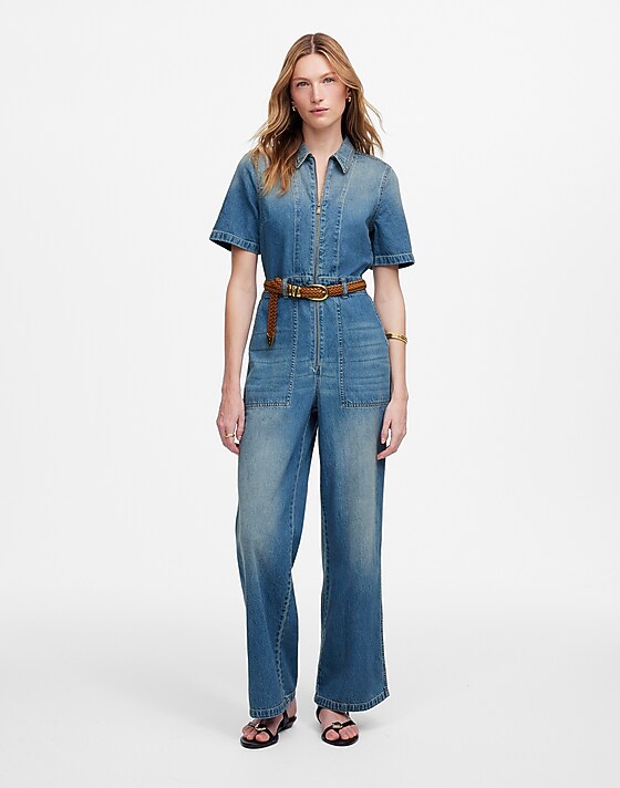 madewell Zip-Front Denim Coveralls in Robertson Wash robertson wash