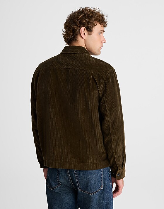 Madewell Zip-Front Jacket In Corduroy Expedition Green