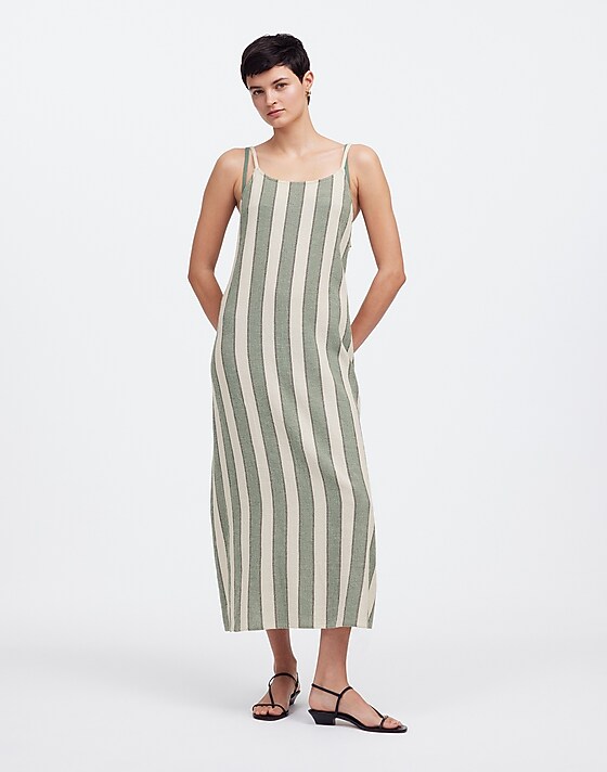 Madewell Zulu & Zephyr Eucalyptus Stripe Organic Cotton Dress Eucalyptus Stripe