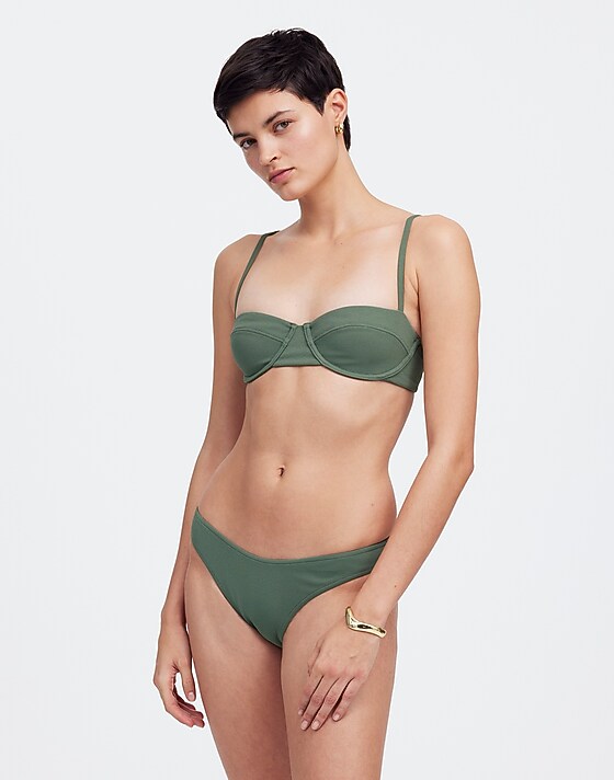 Madewell Zulu & Zephyr Eucalyptus Textured Balconette Bikini Top Eucalyptus