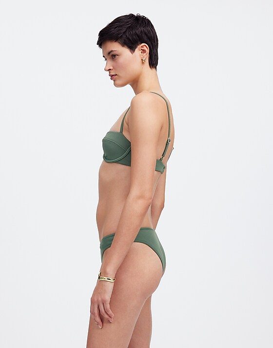 Madewell Zulu & Zephyr Eucalyptus Textured Bikini Bottom Eucalyptus