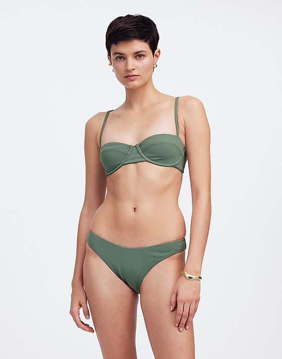madewell Zulu & Zephyr Eucalyptus Textured Bikini Bottom eucalyptus
