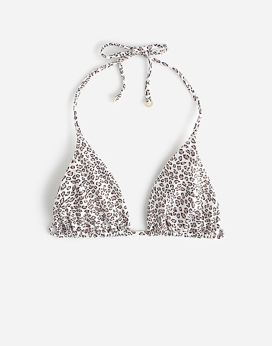 madewell Zulu & Zephyr Micro Leopard Halter Bikini Top micro leopard