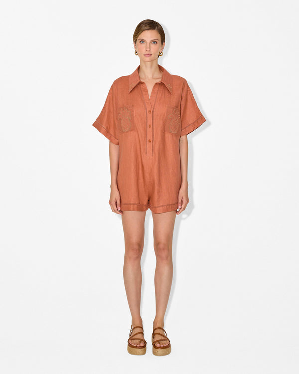 Magali Pascal ANANAS JUMPSUIT TERRA COTTA