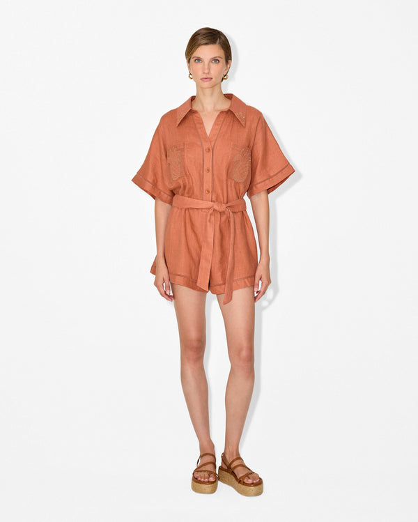 magali pascal ANANAS JUMPSUIT TERRA COTTA