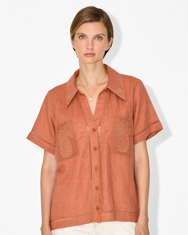 Magali Pascal ANANAS SHIRT TERRA COTTA