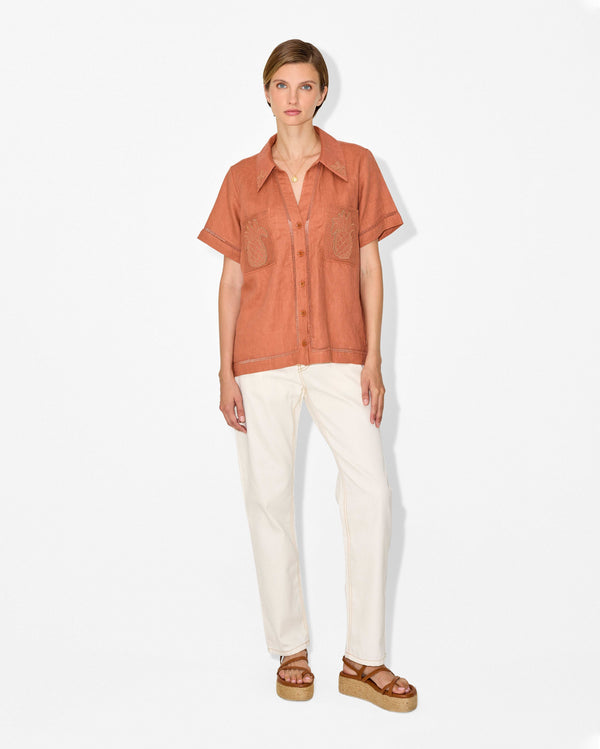 Magali Pascal ANANAS SHIRT TERRA COTTA