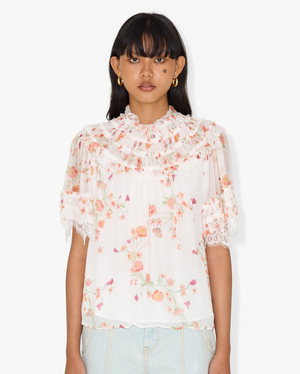 magali pascal ANNELY TOP PETAL PRINT