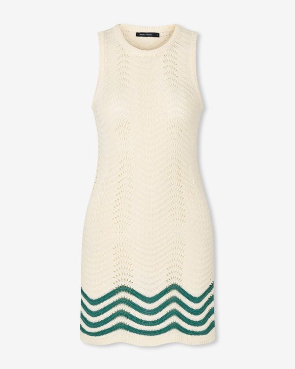 magali pascal BELLARA MINI DRESS ECRU/GREEN