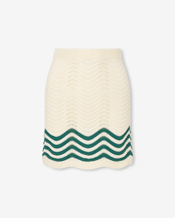 magali pascal BELLARA MINI SKIRT ECRU/GREEN