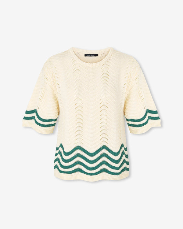 magali pascal BELLARA T-SHIRT ECRU/GREEN